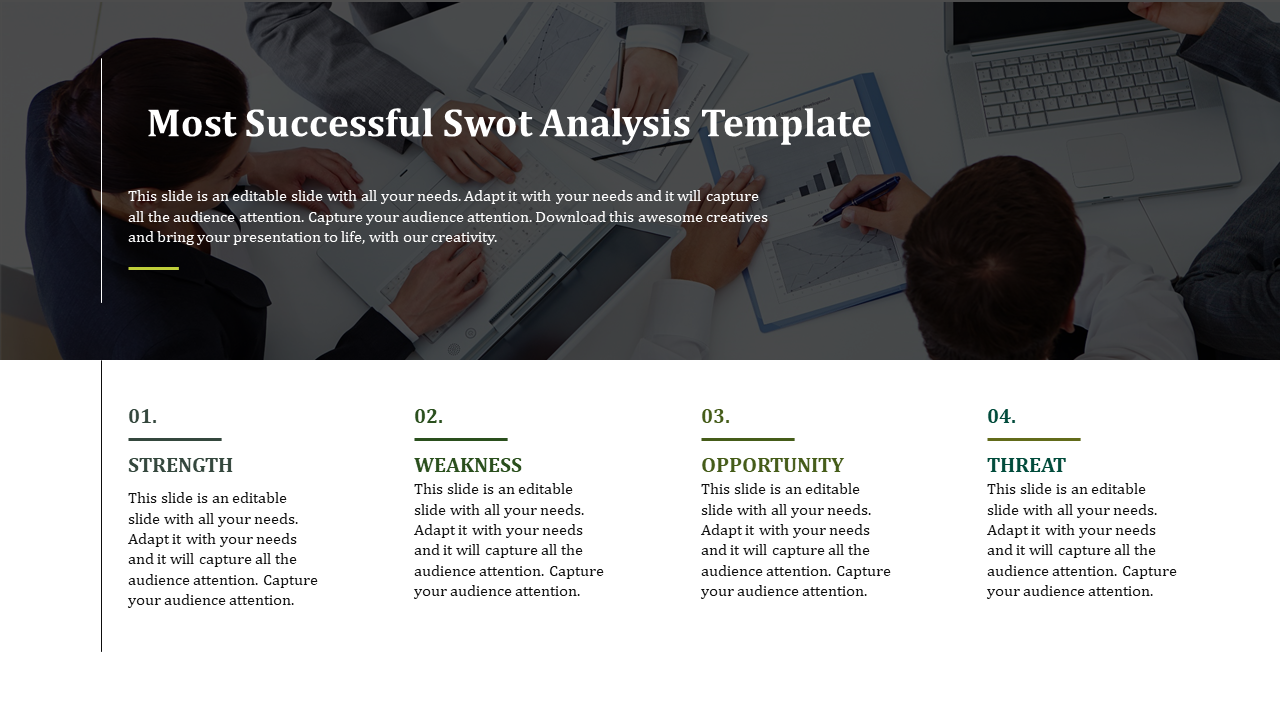 Marketing SWOT Analysis PPT Template & Google Slides